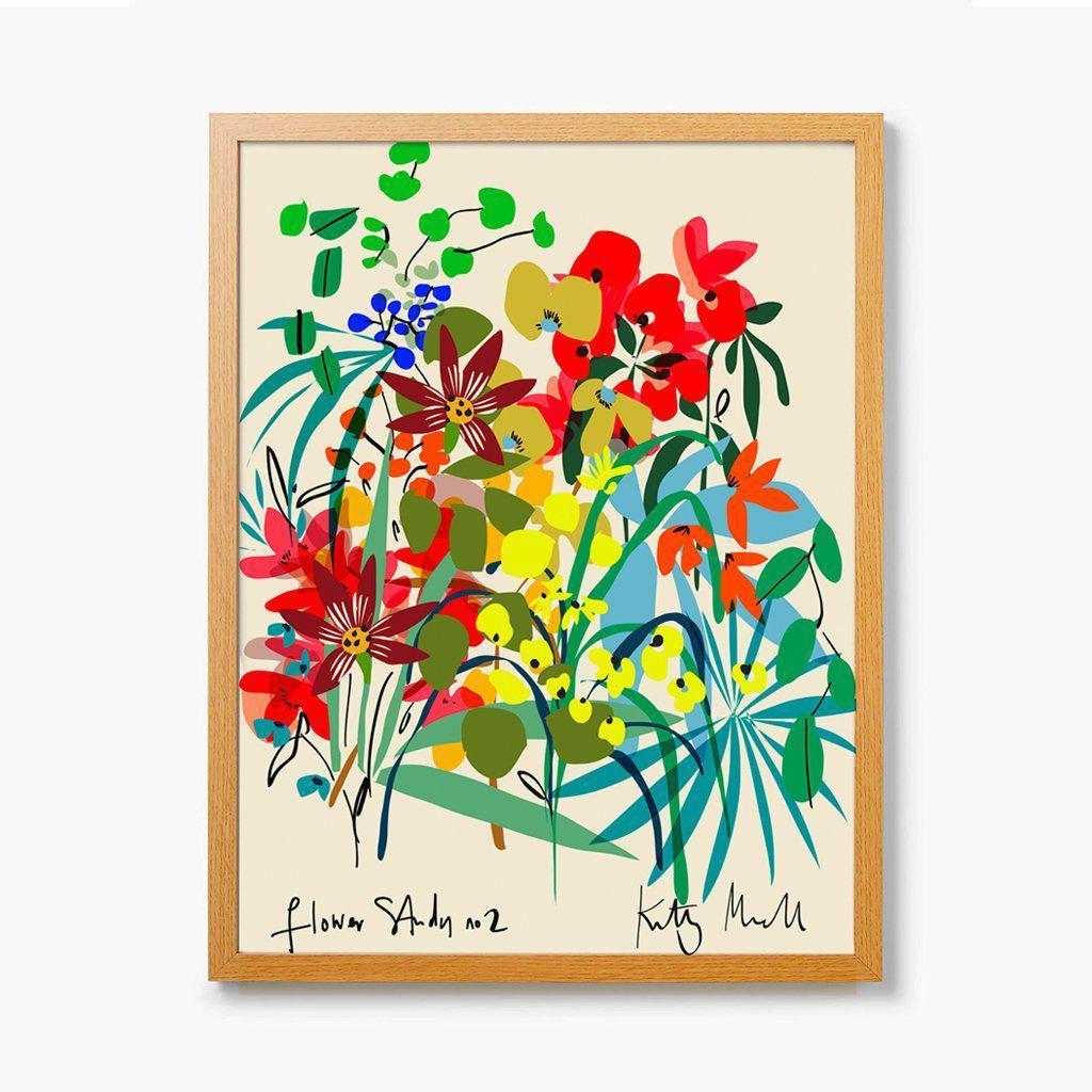 Flower Study No. 2 fine art giclée print by Kitty McCall, featuring a vibrant arrangement of wildflowers with intricate details set against a soft cream background, perfect for adding natural beauty to modern home decor.