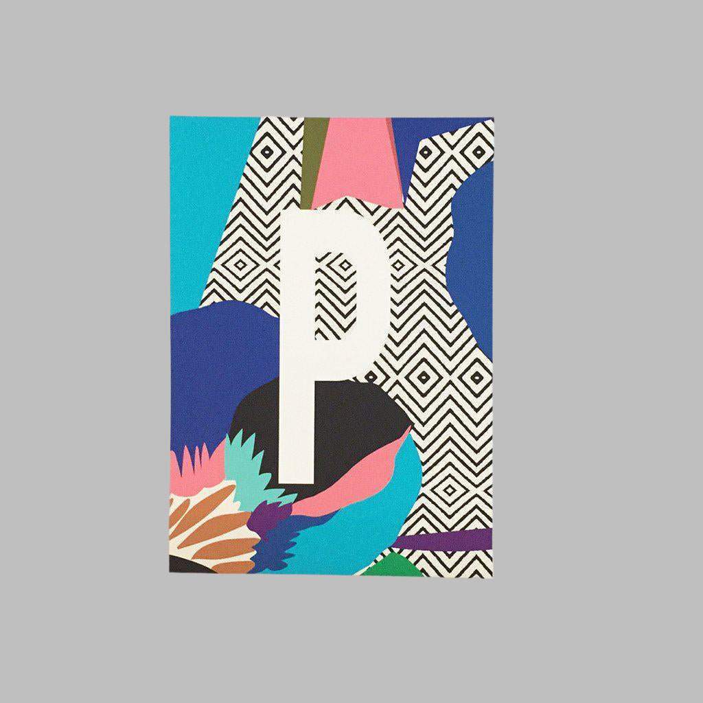 A5 Monogram art prints by Kitty McCall, featuring bold, colourful designs with personalised initials, perfect for adding a touch of vibrant and unique decor to any space.