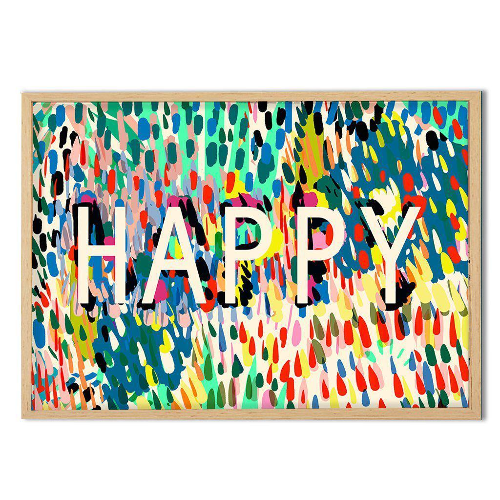 'Happy' Typography Print-Art Print-Kitty McCall