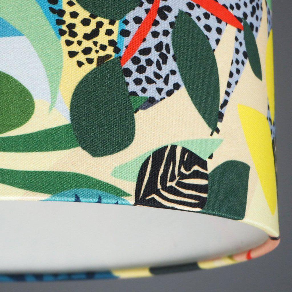 Tropical leaves Lampshade in Hockney fabric by Kitty McCall-Kitty McCall